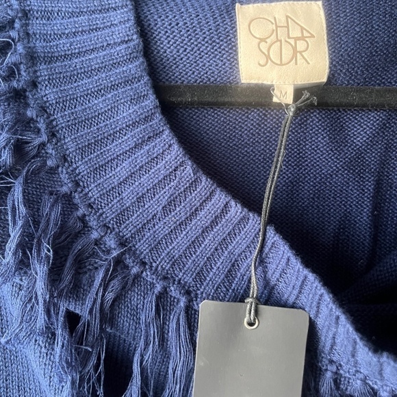 NWT Chaser Fringe Off Shoulder Sweater, Sailboat, Medium - Picture 2 of 5